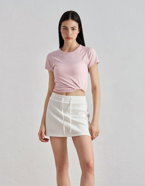 Mid-Rise Casual Skirt