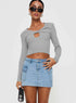 Low Waist Denim Mini Skirt