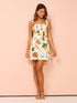 Sleeveless Fruit Mini Dress