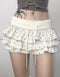 Printed Ruffle Double-Layer Short Skirt