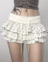 Printed Ruffle Double-Layer Short Skirt