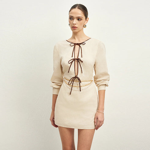 Lace-up Cutout Hot Girl Backless Dress Female