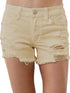 High Waist Fringe Denim Shorts
