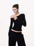 Asymmetric Neck Slim Top