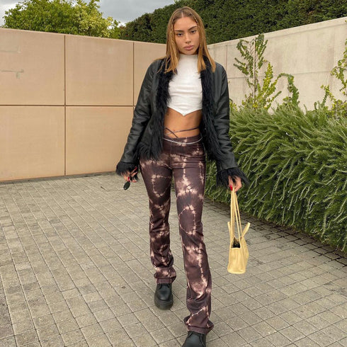 Explosive New Camouflage Print Lace-up Slim Casual Pants