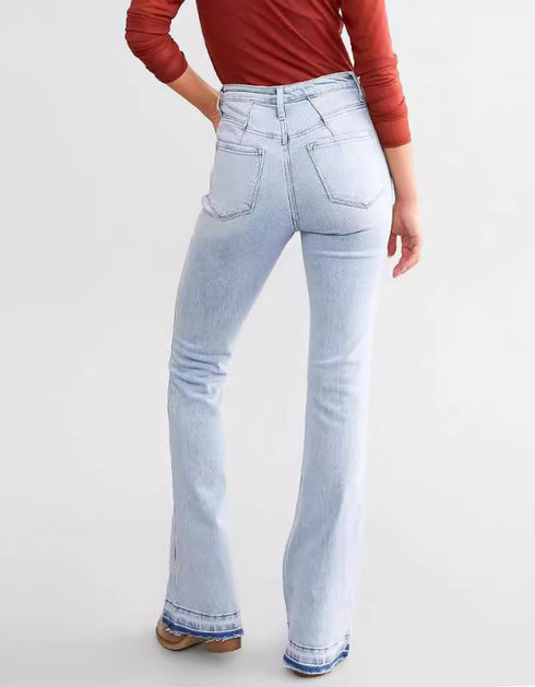 High Waist Button Front Jeans