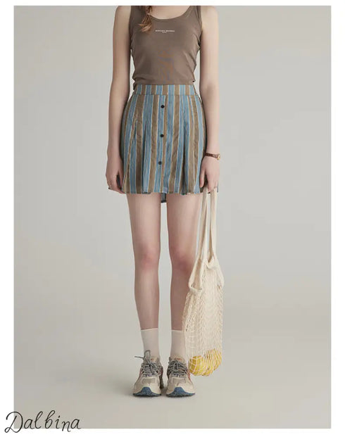 Light Line Lounge Set – Striped Shirt & Skirt Co-ord Set