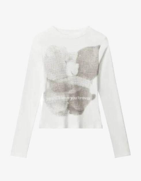 Little Bear American Retro Shoulder Sleeve Design White / S