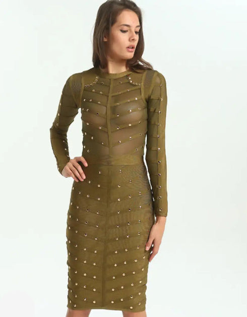 Molten Gold Bodycon – Dalbina After Dark Bodycon Dress