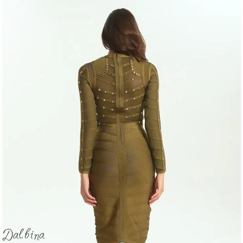 Molten Gold Bodycon – Dalbina After Dark Bodycon Dress