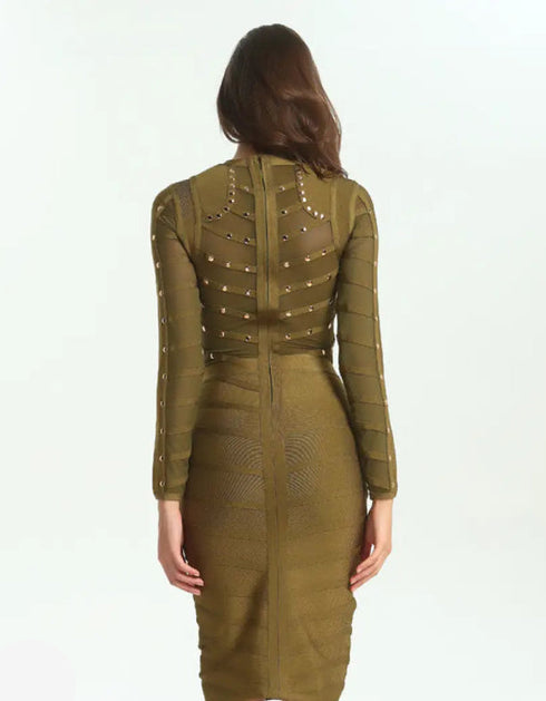 Molten Gold Bodycon – Dalbina After Dark Bodycon Dress