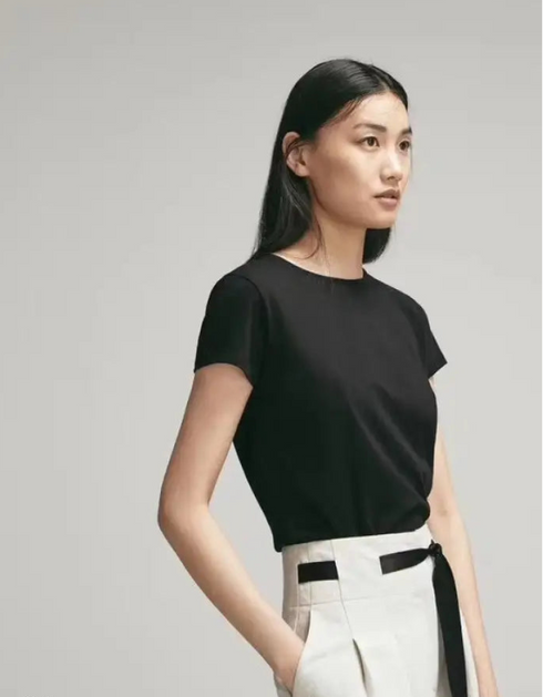 Pure cotton short-sleeved t-shirt for women Black / S