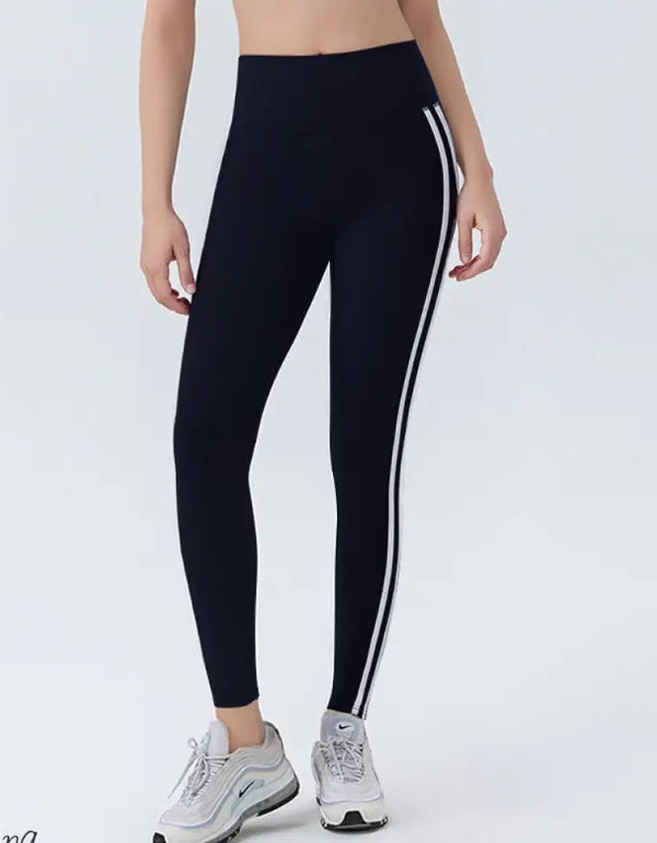 Side Striped Fitness Trousers High Waist Hip Lift