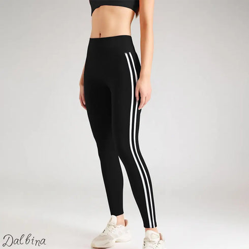 Side Striped Fitness Trousers High Waist Hip Lift