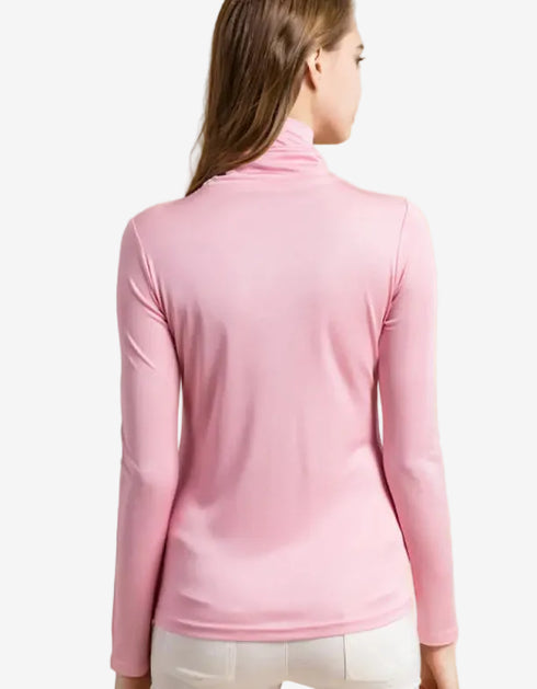 Silk High Neck Bottoming Shirt Women’s Pullover Long Sleeve T-shirt T-shirt