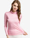 Silk High Neck Bottoming Shirt Women’s Pullover Long Sleeve T-shirt Pink / 3XL T-shirt