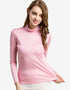Silk High Neck Bottoming Shirt Women’s Pullover Long Sleeve T-shirt Pink / 3XL T-shirt