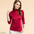 Silk High Neck Bottoming Shirt Women’s Pullover Long Sleeve T-shirt Wine Red / 3XL T-shirt