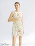 Sleeveless French Jacquard Texture Round Neck Dress Women Beige / L Statement Dress