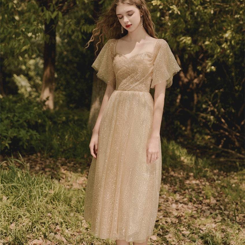 Peach Glow Party Dress – Dalbina Dinner Drop