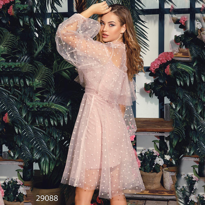 Fairy Bloom Evening Dress – Soft Mesh Elegance