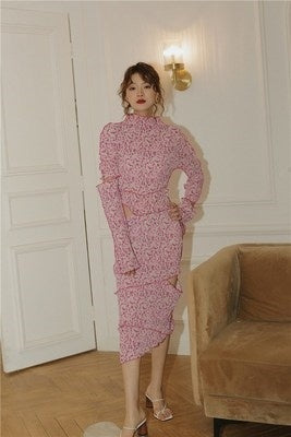 Autumn Grace Asymmetrical Flared Sleeve Dress