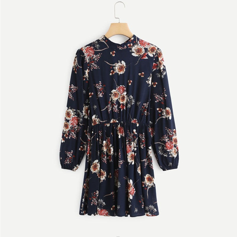 Autumn Bloom Tie Dress