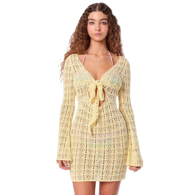 Crochet Chic Mini Dress – Hot Girl Style