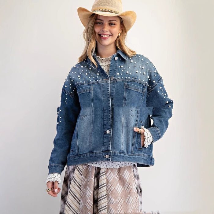 Long Sleeve Denim Jacket Loose All-matching Top