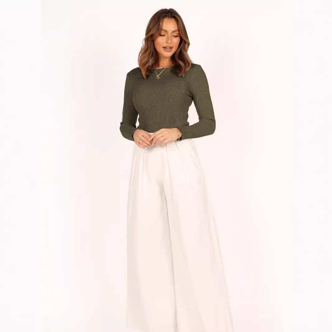 Ribbed Chic Shoulder Top – Dalbina Sleek Fit