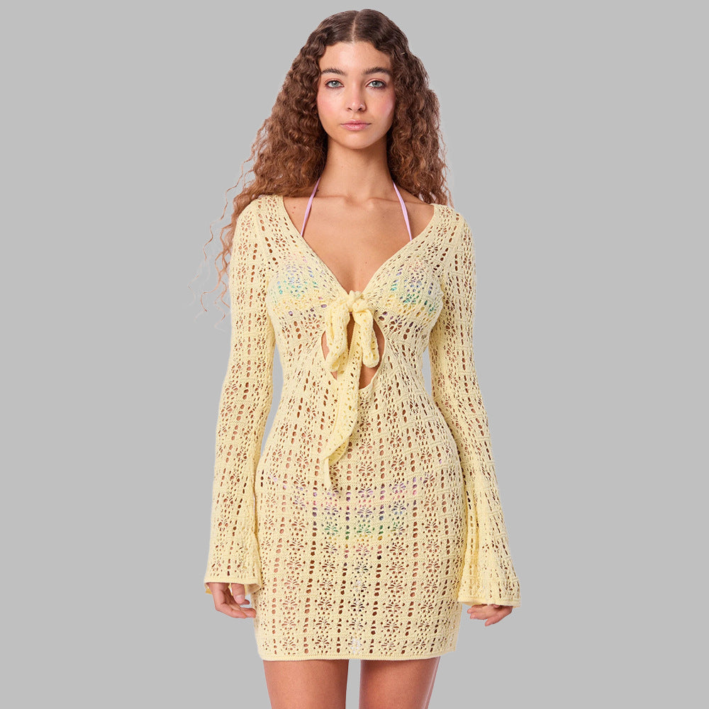 Crochet Chic Mini Dress – Hot Girl Style