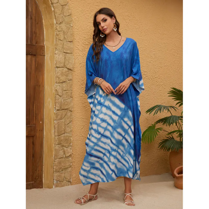 Beach Cover-up V-neck Printed Robe