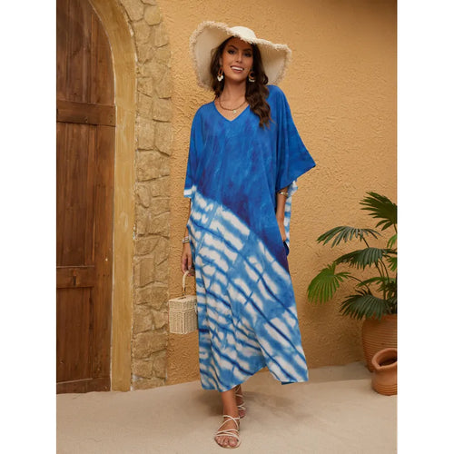Beach Cover-up V-neck Printed Robe