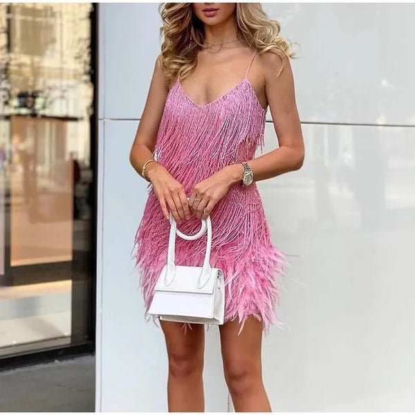Glam Sequin Fringe Dress – After Dark Edition