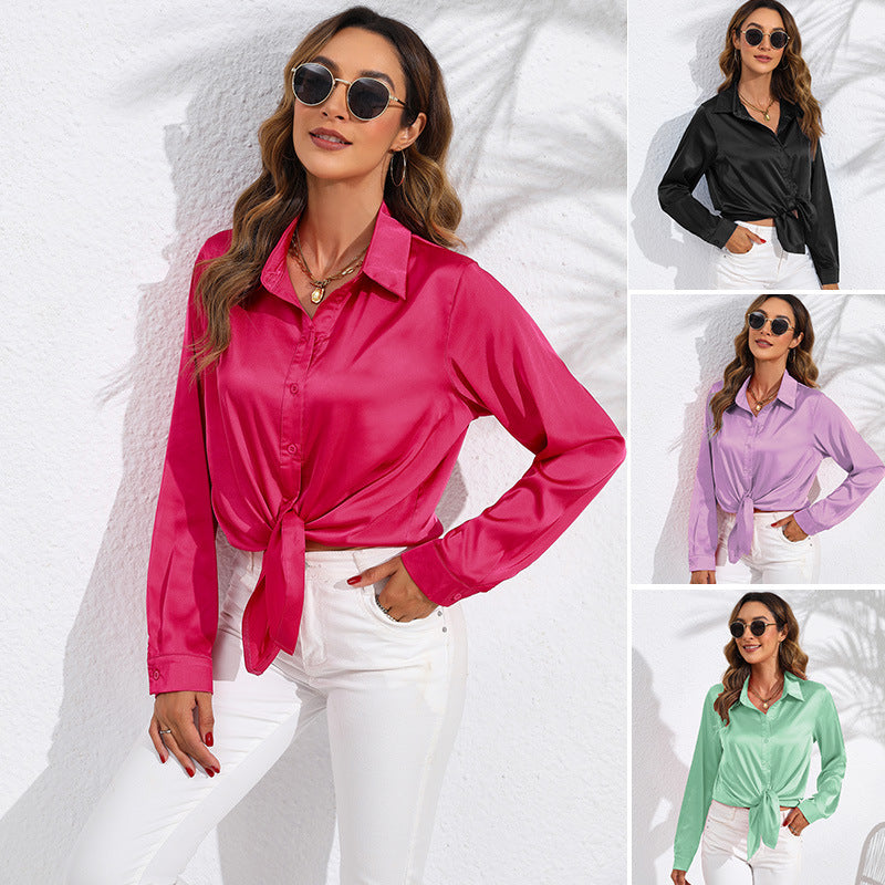 GlowTouch Satin Top – Office to Evening Fit