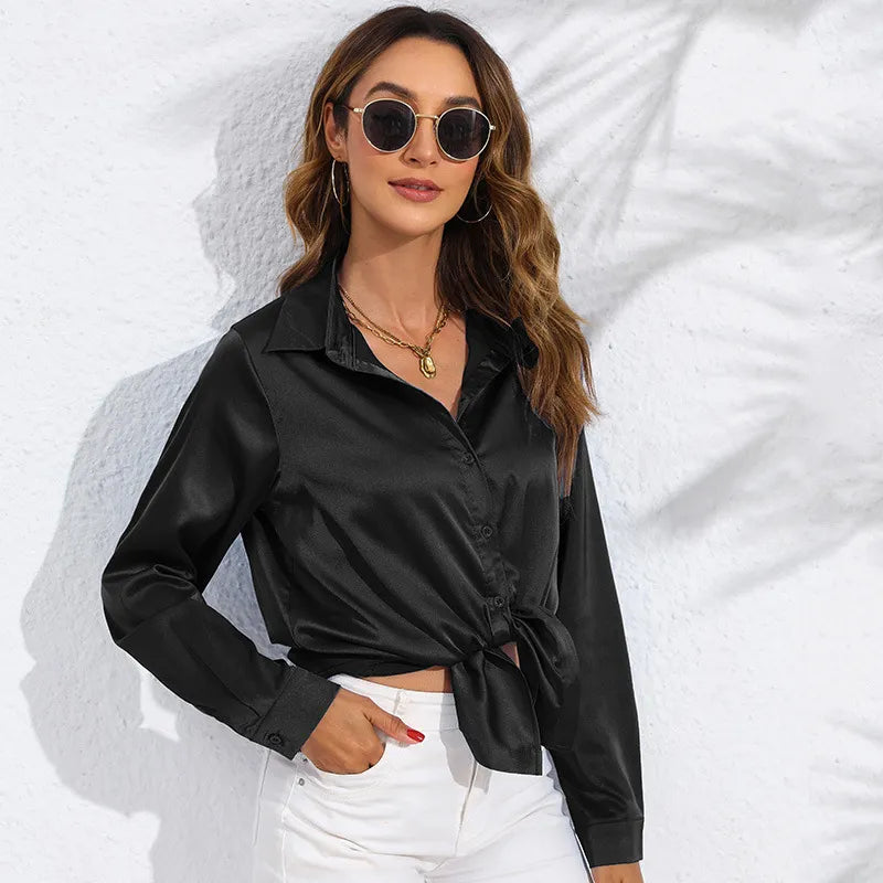 GlowTouch Satin Top – Office to Evening Fit