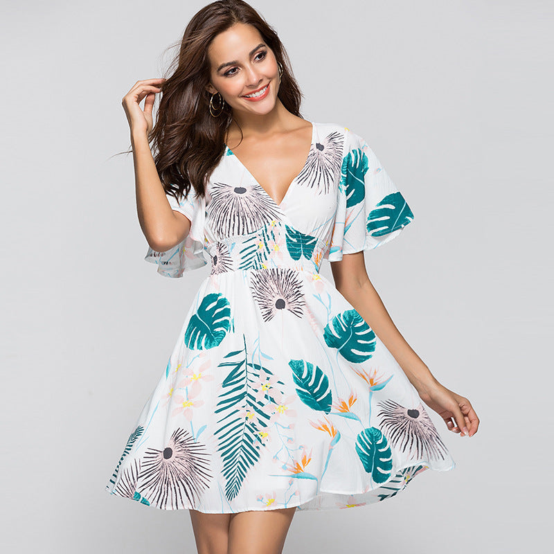 Palm Kissed Mini Dress – Island Glow Drop