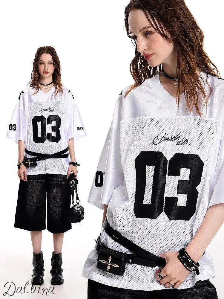 American hip-hop jersey T-shirt