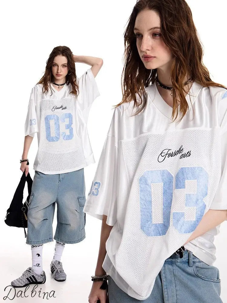 American hip-hop jersey T-shirt