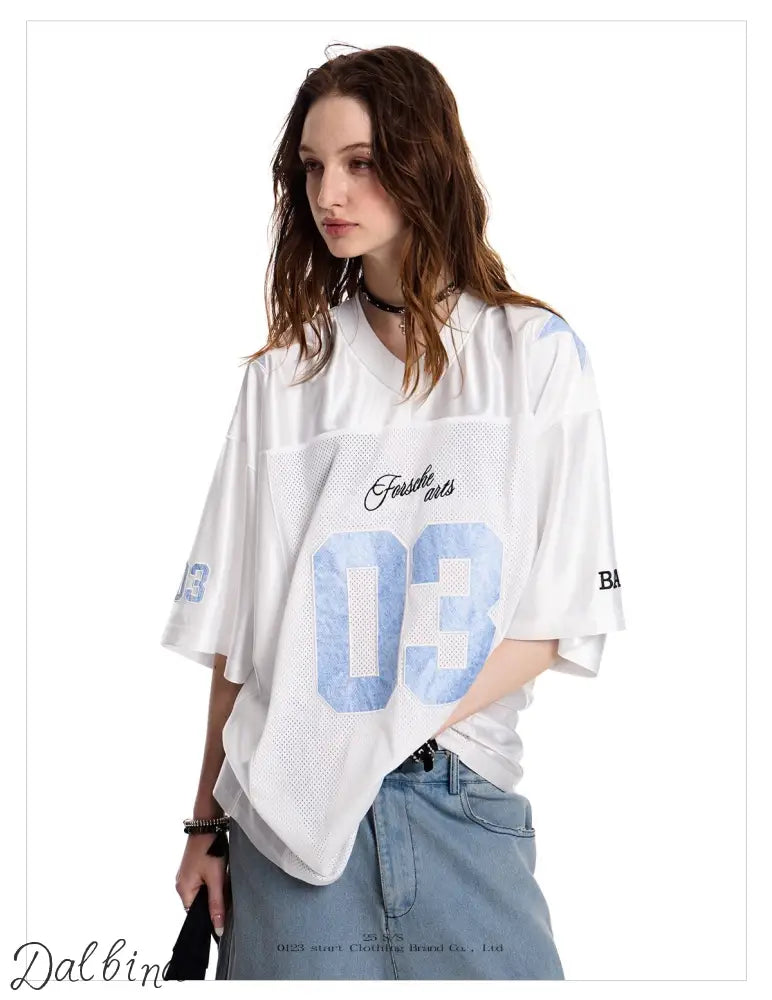 American hip-hop jersey T-shirt White / M