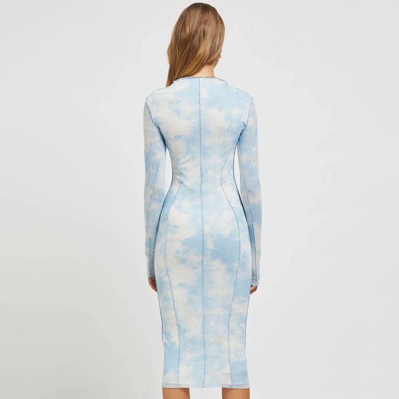 Bold Lines Maxi Dress – Long Sleeve Chic
