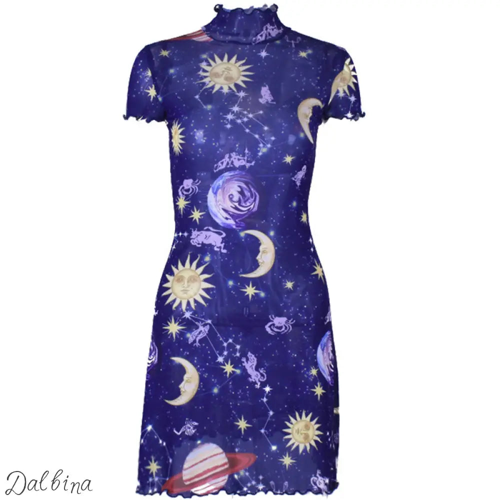 Celestial Allure Dress – Galaxy Night Edit Blue / L Mash Mini Dress