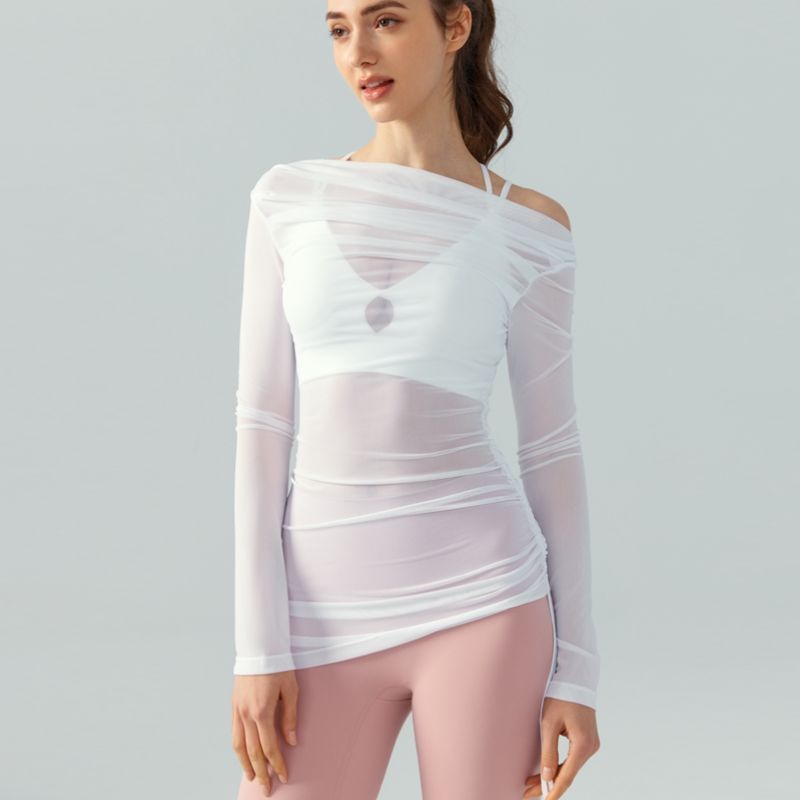 Irregular Yoga Blouse Women's Slim Fit Slimming Temperament Wild