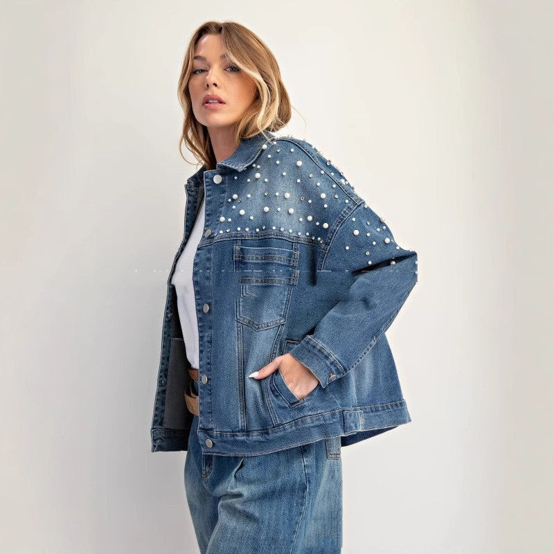 Long Sleeve Denim Jacket Loose All-matching Top