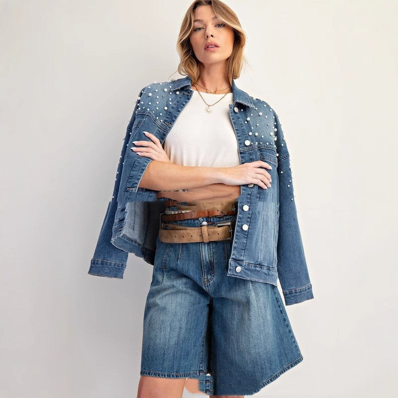 Long Sleeve Denim Jacket Loose All-matching Top