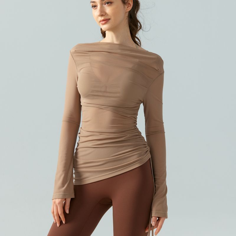 Irregular Yoga Blouse Women's Slim Fit Slimming Temperament Wild