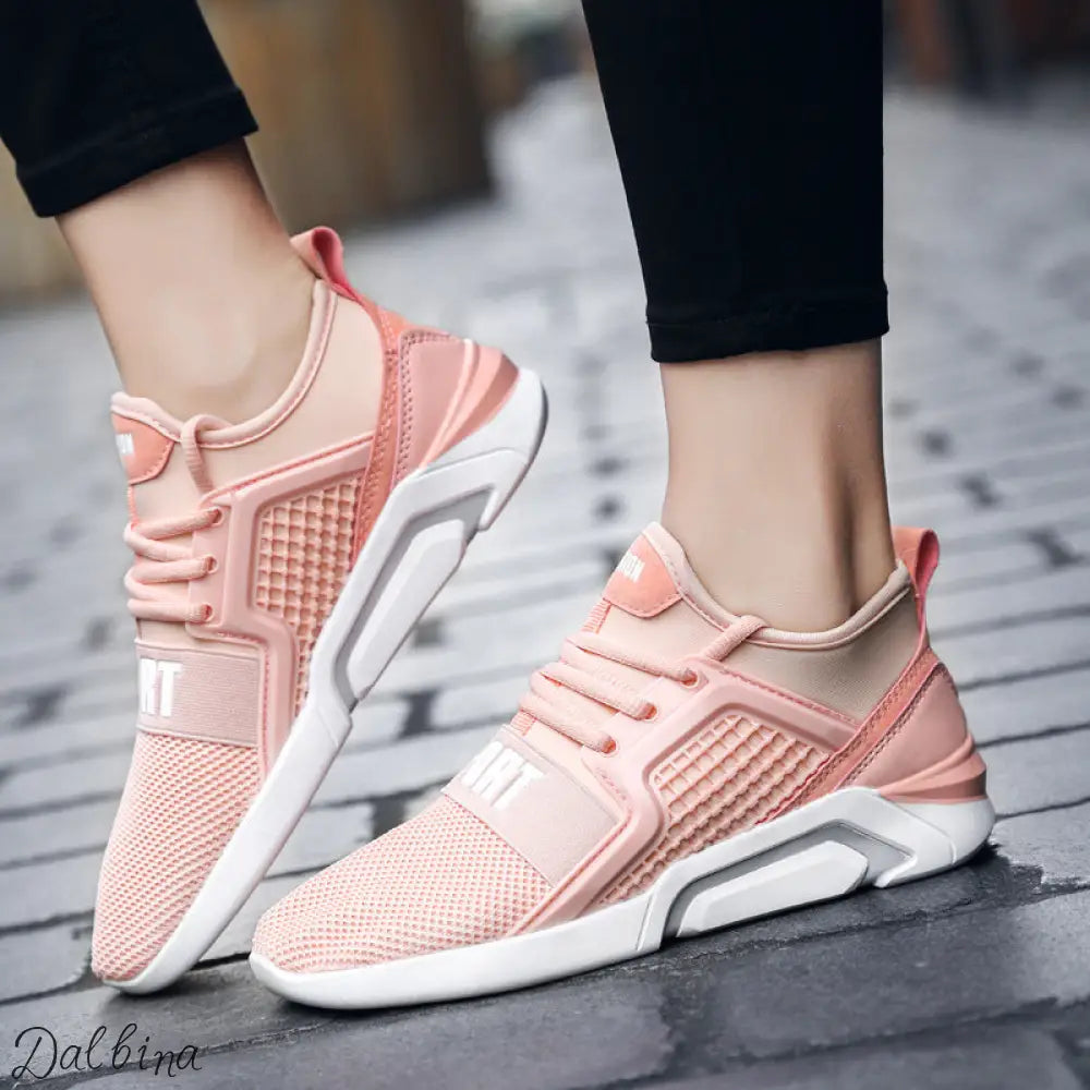 Ladies Breathable Sports Student Casual Travel Shoes Pink / 35