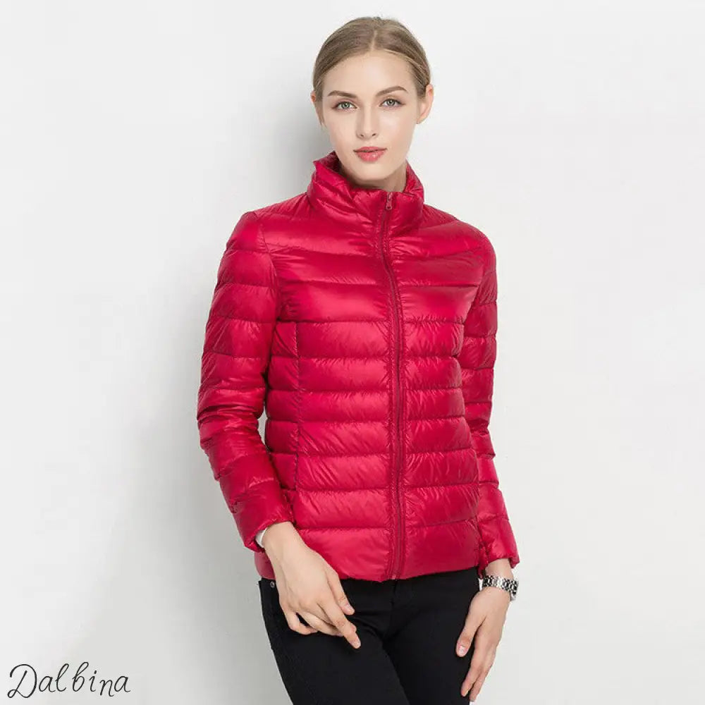 Ladies’ winter down jacket big red / 4XL