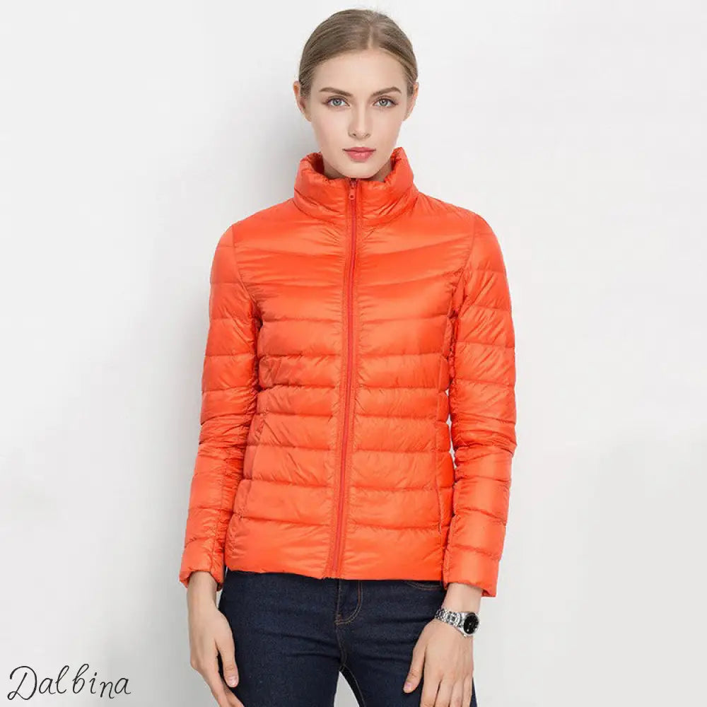Ladies’ winter down jacket Orange / 4XL