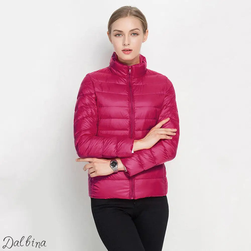 Ladies’ winter down jacket rose red / M